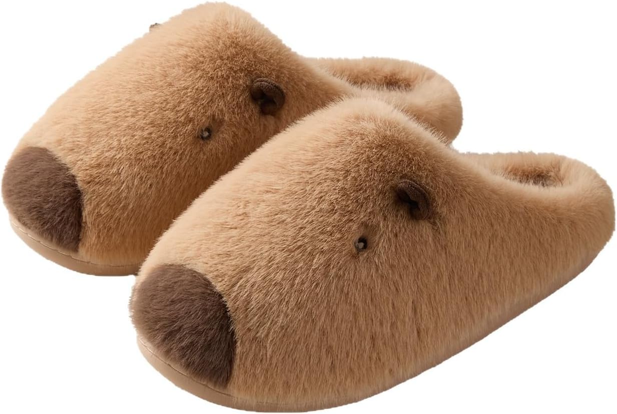 

Унисекс милые домашние тапочки-капибара для зимы, с полностью закрытой толстой теплой подошвой и удобной мягкой подкладкой Generic, Man- Us 11 Color6