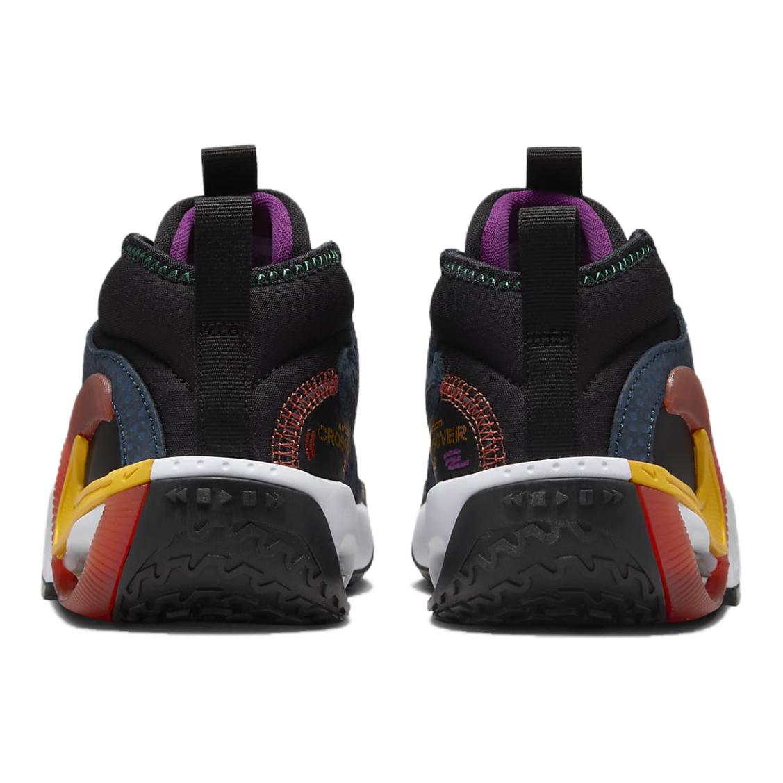 Nike Air Zoom Crossover 2 SE Противоскользящие Амортизирующие Высокие Детские Баскетбольные Кроссовки Черный Синий, Черный/Морской Синий Арсенал/Космическая Глина/Университетский Золотой — фото 3