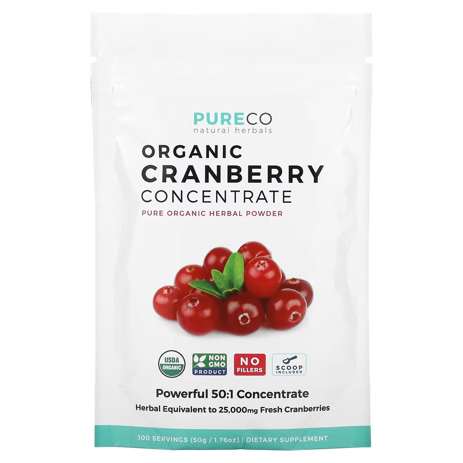 

Органический концентрат клюквы Pure Co., 50 г
