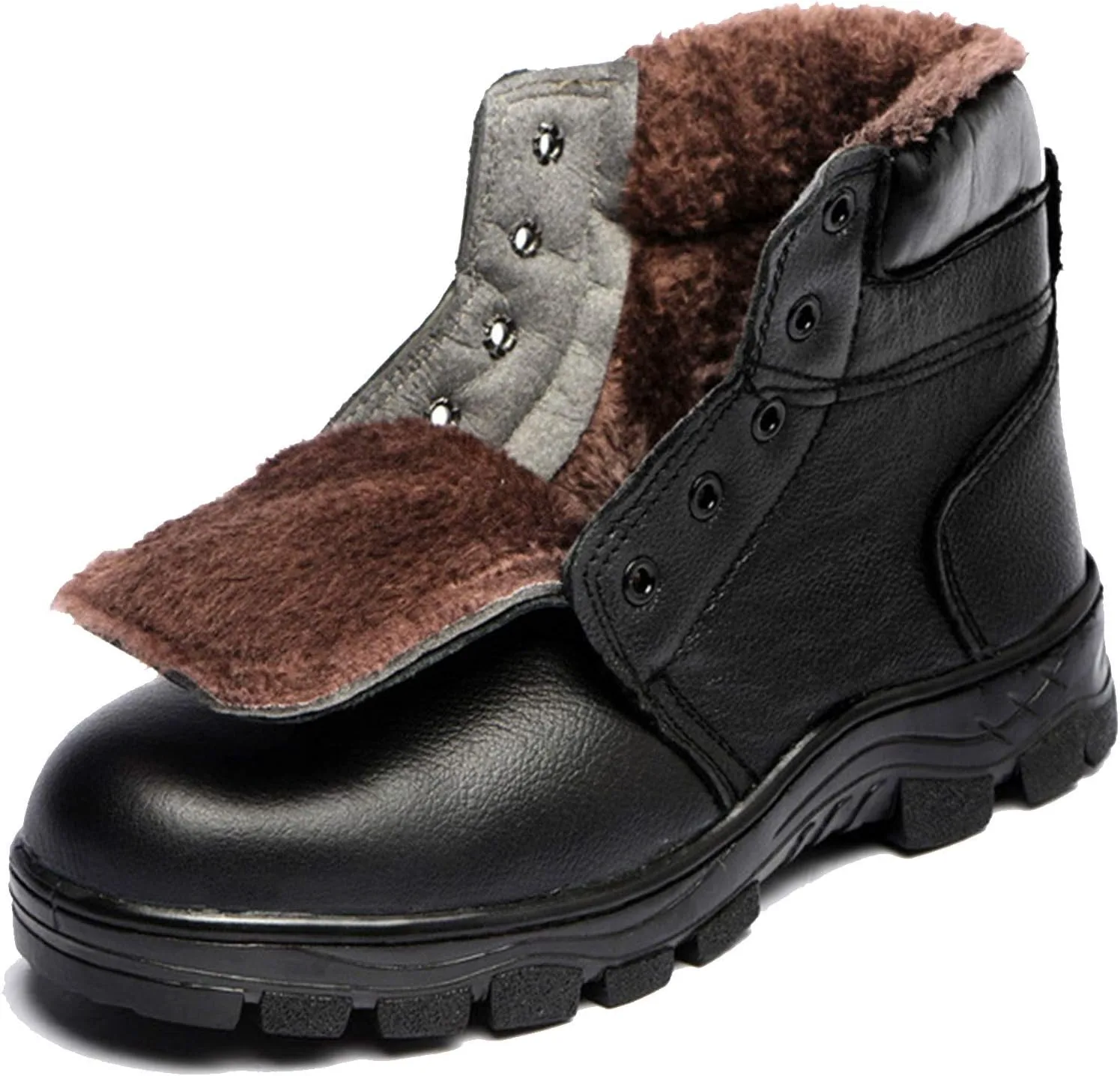 

Зимние защитные ботинки для мужчин и женщин с стальным носком, дышащие, противоскользящие, рабочие кроссовки (Цвет: коричневый, Размер: 9 US) HISXUS