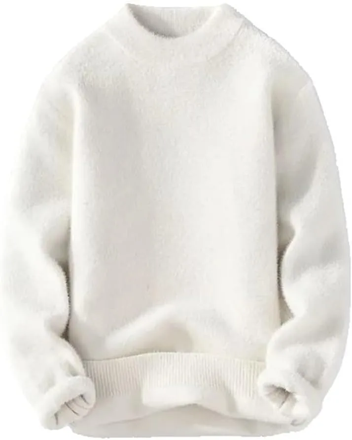 

Мужской свитер с воротником-стойкой из мягкого махрового велюра Xingfenly