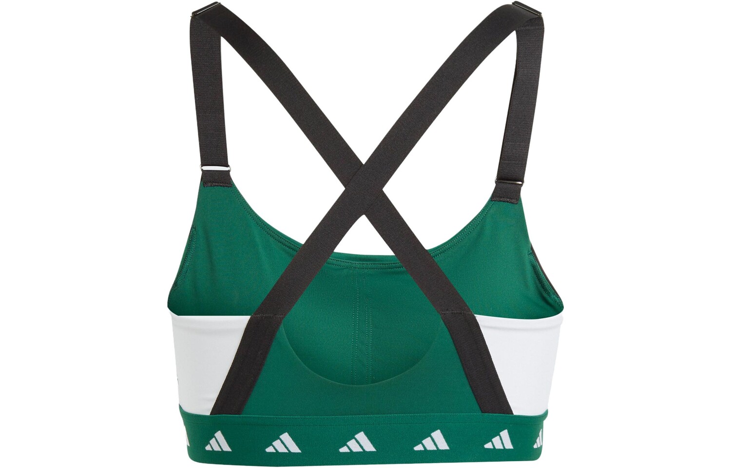 Cпортивное бра Adidas Powerimpact Training Medium-Support Techfit Colorblock, черный/белый/зеленый — фото 2