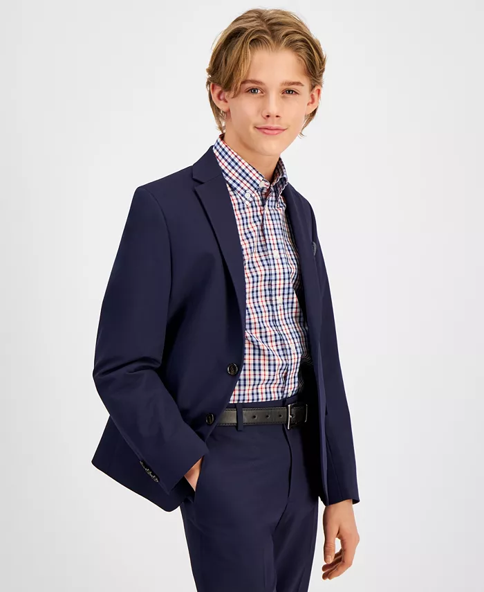 

Классический приталенный пиджак Big Boys с эластичной тканью B By Brooks Brothers, синий