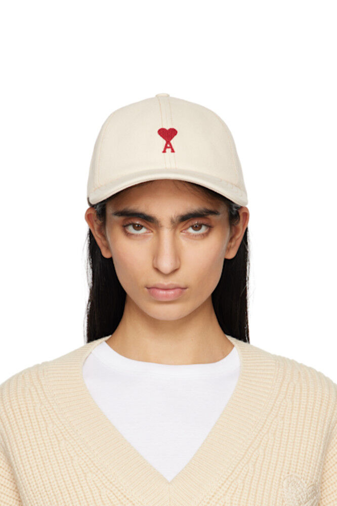 

Off-White Хлопковая кепка с вышивкой Ami de Coeur AMI Paris