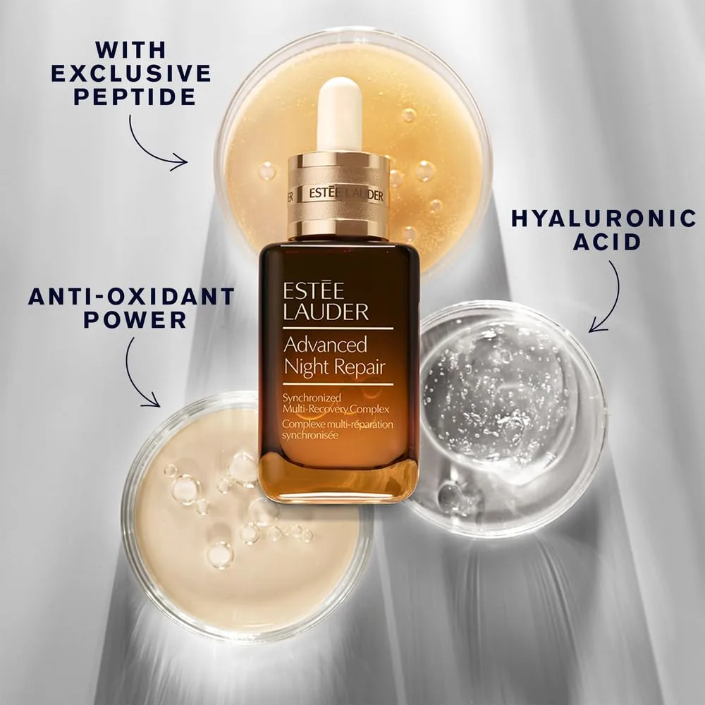 Набор Estée Lauder Advanced Night Repair Powerful Nighttime Renewal Set | Сыворотка + Гель-крем для глаз с гиалуроновой кислотой и пептидами | Увлажняющий и омолаживающий 50 мл и 14,8 мл, Blue — фото 2