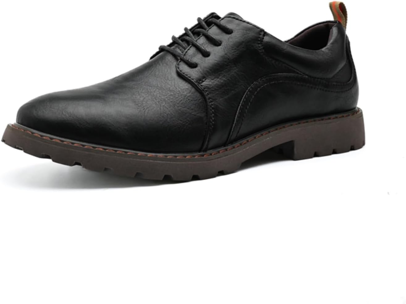 

Мужские винтажные кожаные оксфорды на шнуровке, ретро-стиль, с контрастной отделкой, формальная и повседневная обувь для работы и ежедневного использования Khwfjas, черный