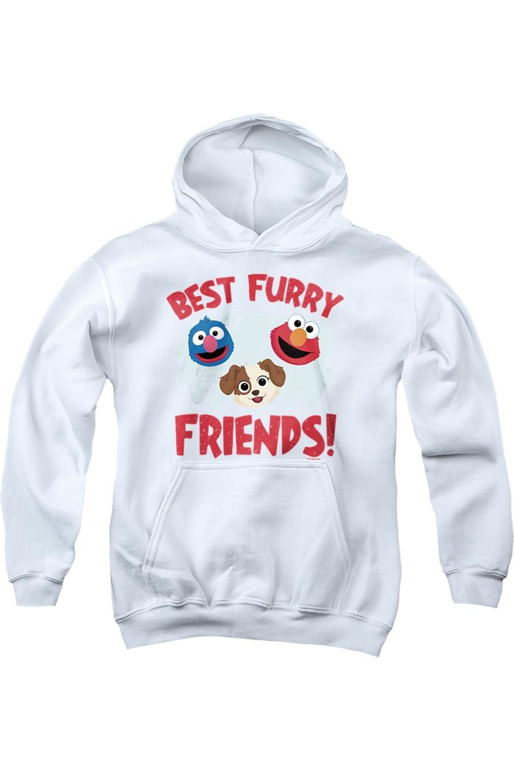 

Sesame Street Furry Friends Forever Лучшие пушистые друзья Детская толстовка с капюшоном Gildan, белый