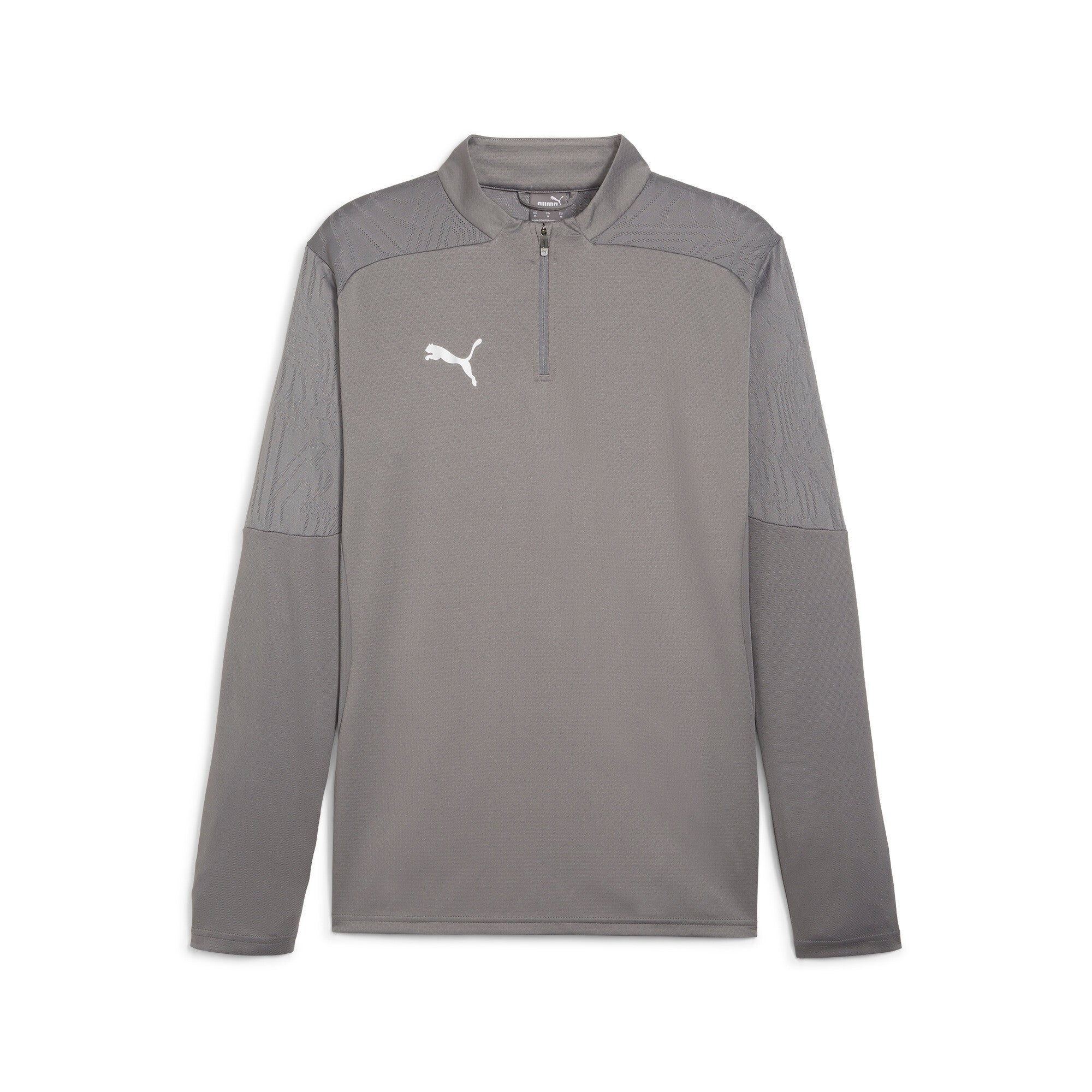 

Футбольная тренировочная куртка PUMA Men's teamFINAL Quarter-Zip, цвет cast iron/silver