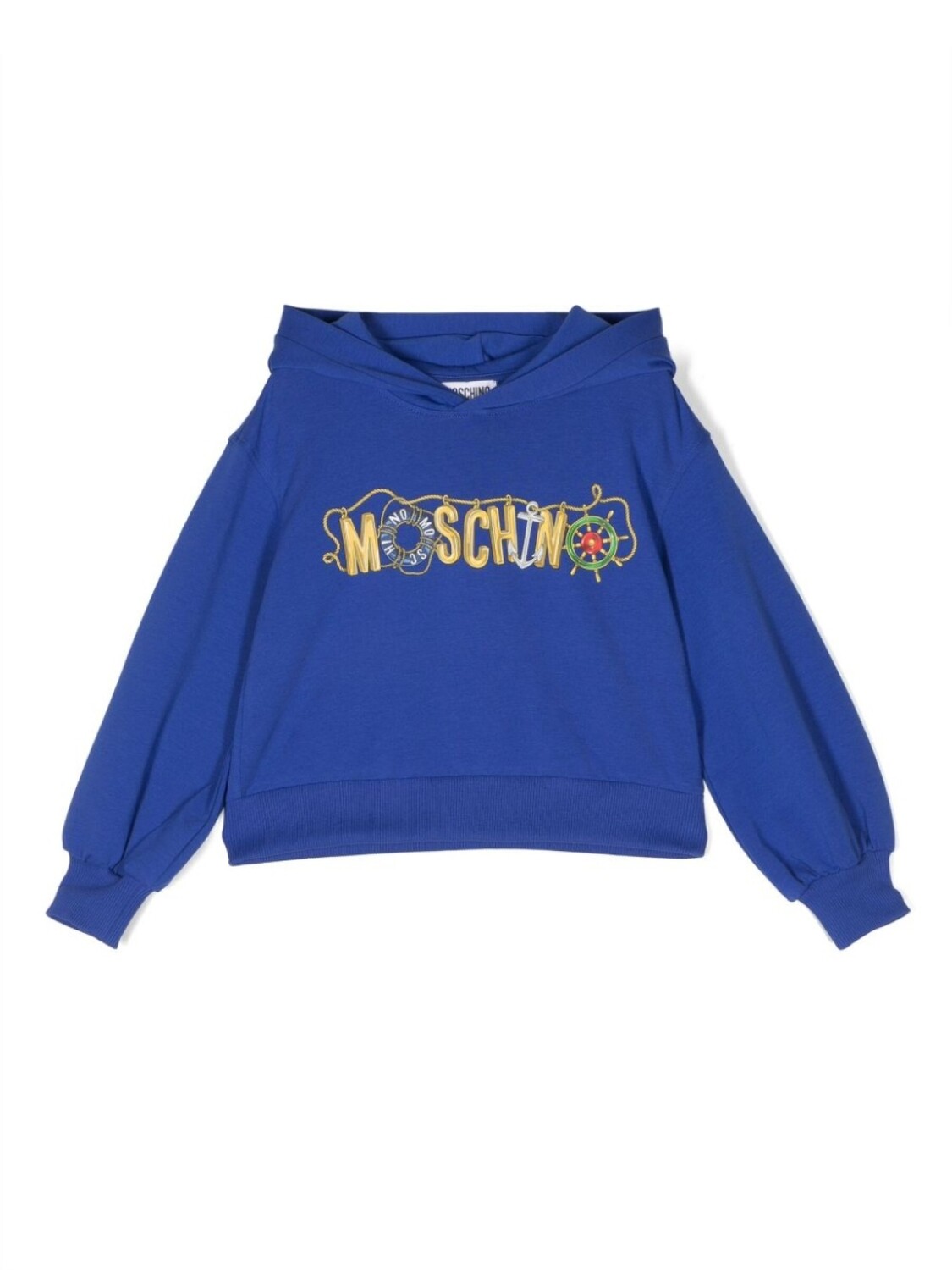 

Moschino Kids худи из джерси с логотипом, синий