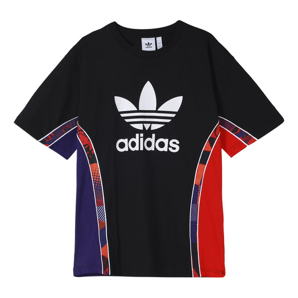 

Футболка оригиналы cny tape tee new year series splicing round collar male black Adidas, черный