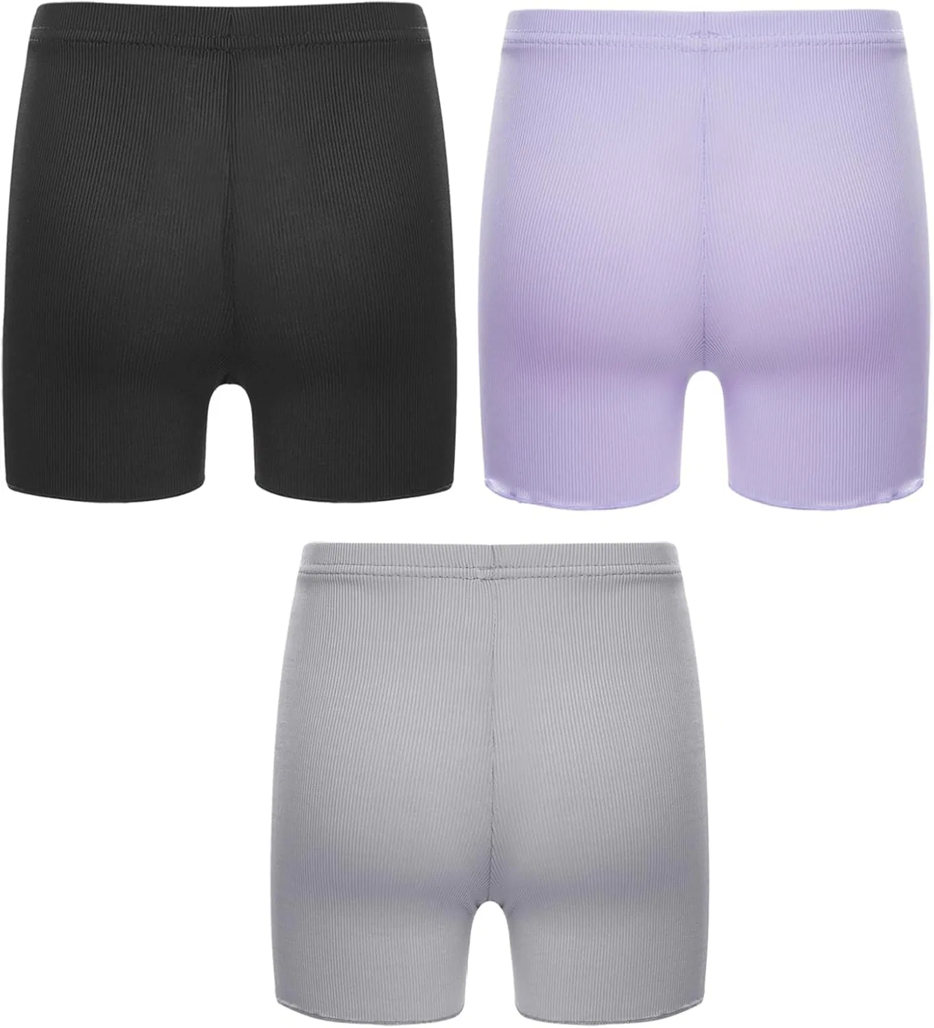 Детские шорты для танцев, гимнастики и йоги, winying, набор 3 шт, Black&gray&purple — фото 3