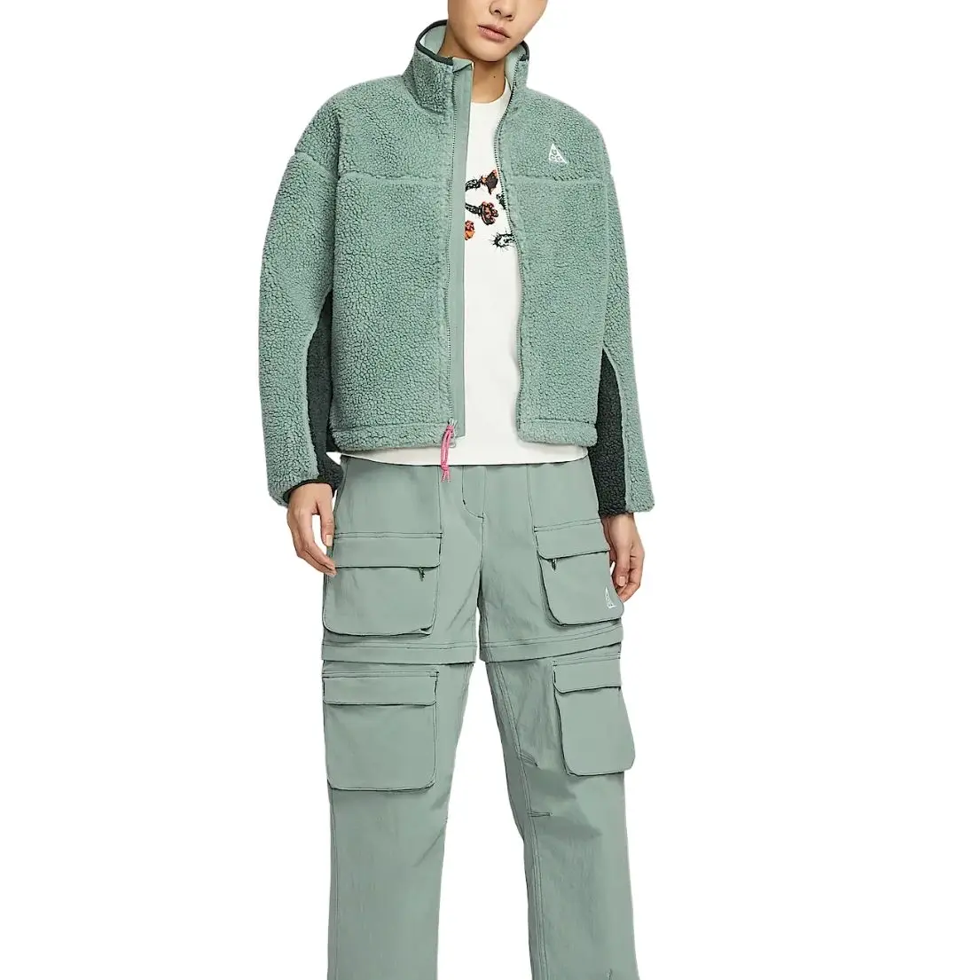 Куртка ACG FW25 Canwell Glacier Therma FIT ADV с бархатистой текстурой женская Nike, зеленый/белый — фото 4