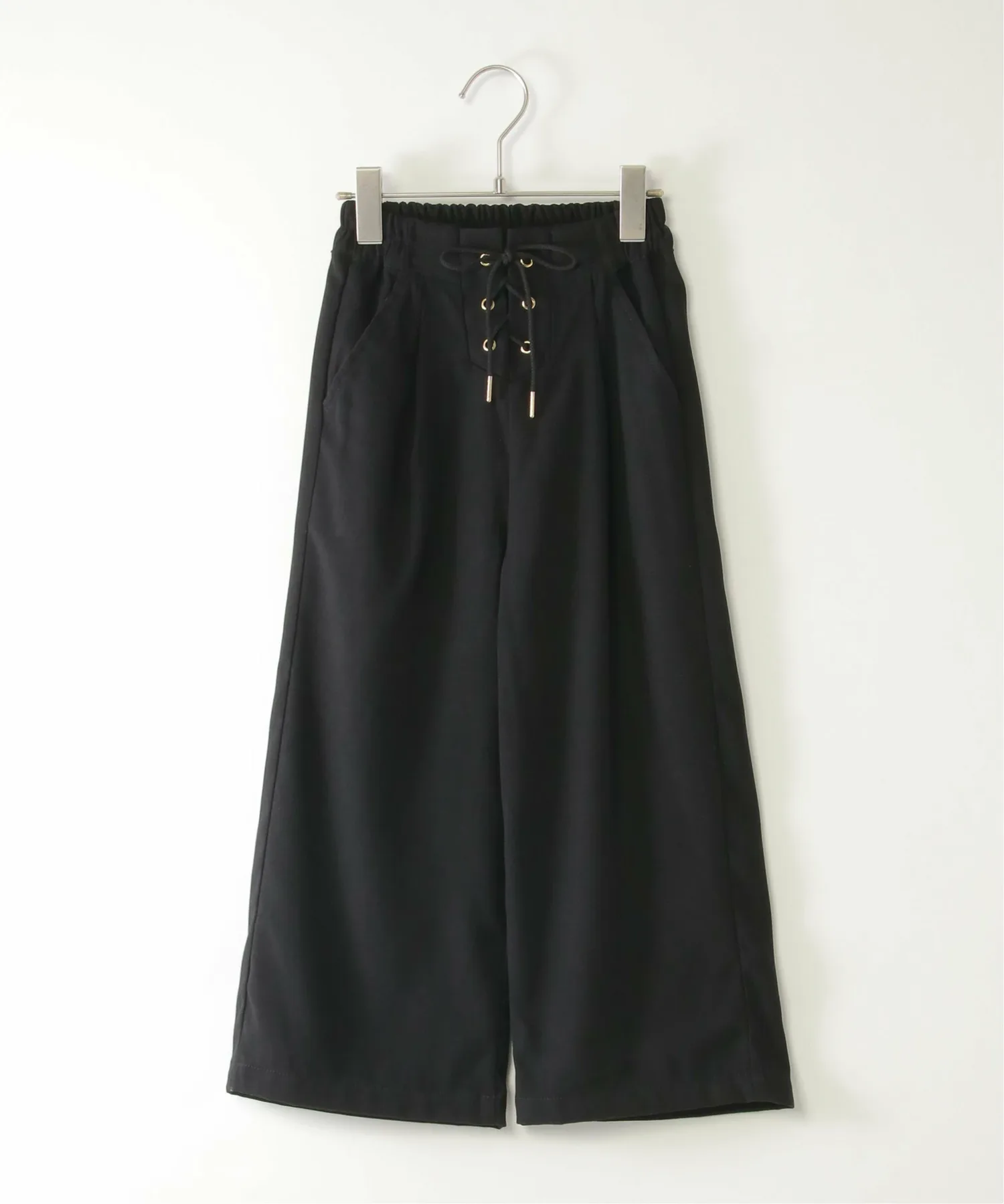 Широкие брюки на шнуровке (120–160 см) Ikka, black