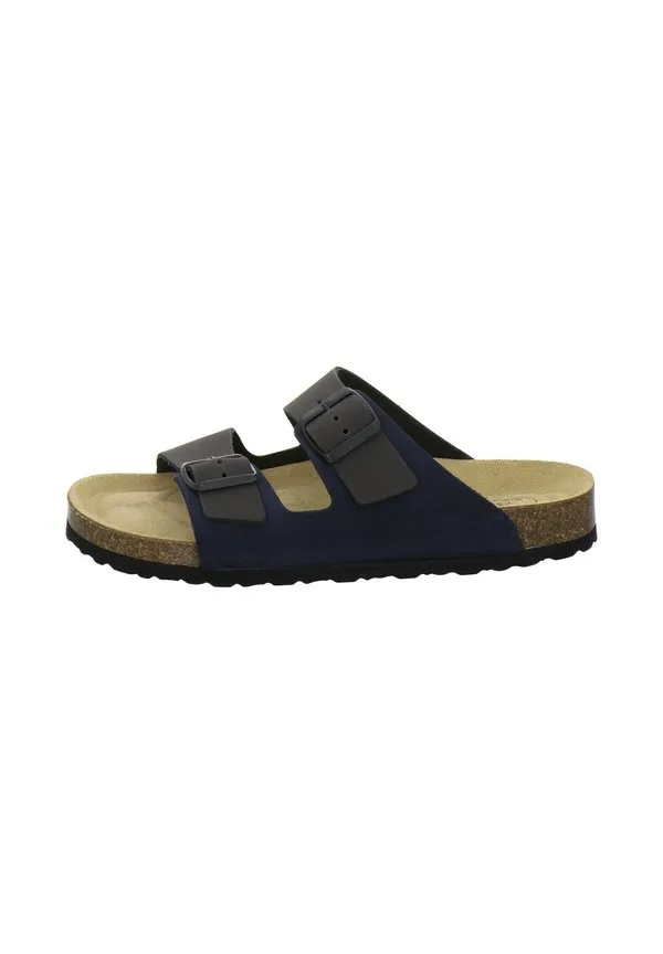 Pantoletten herren leder zweischnaller/каменные мюли Afs Schuhe, Navy