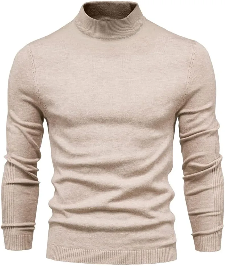 

Мужской свитер Slim Fit водолазка с ребристым узором JMKEY