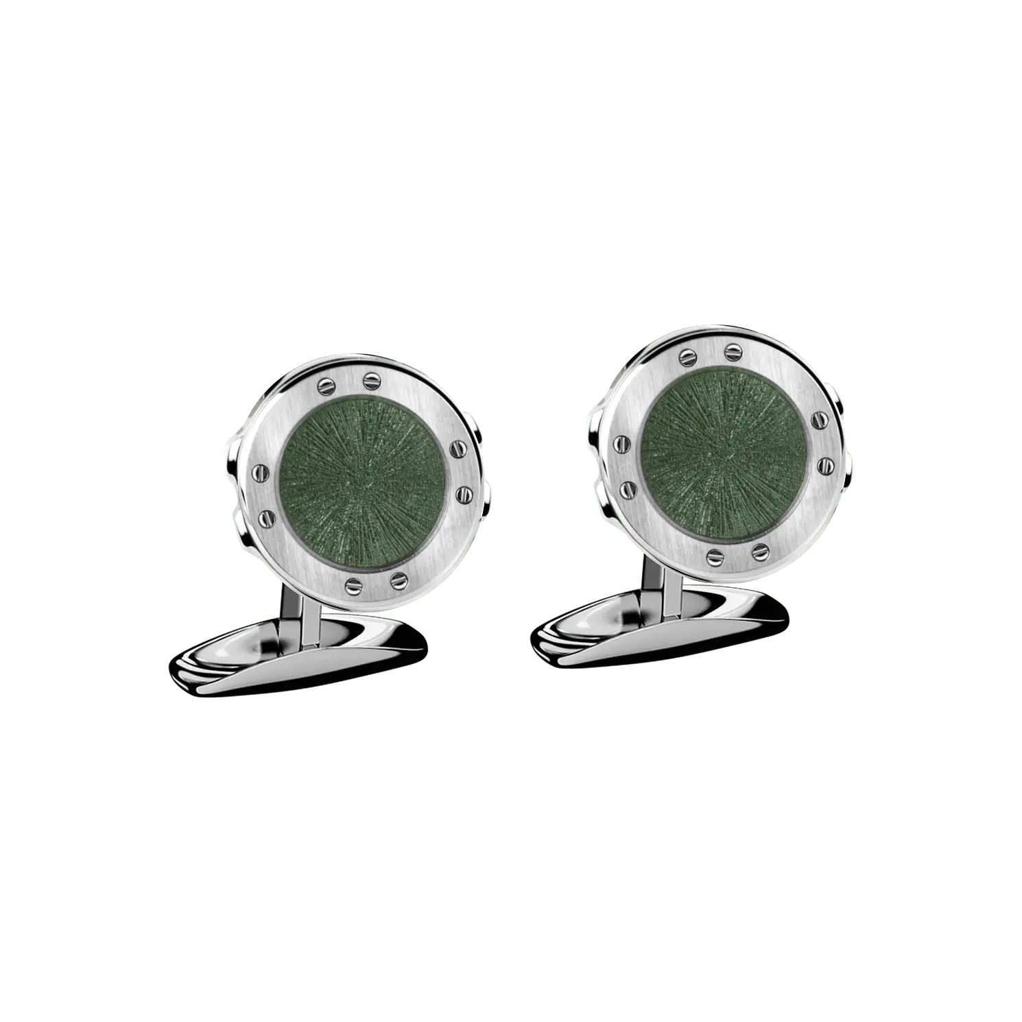 

Запонки Chopard Alpine Eagle cufflinks - Зелёная инкрустация - серебристый металл