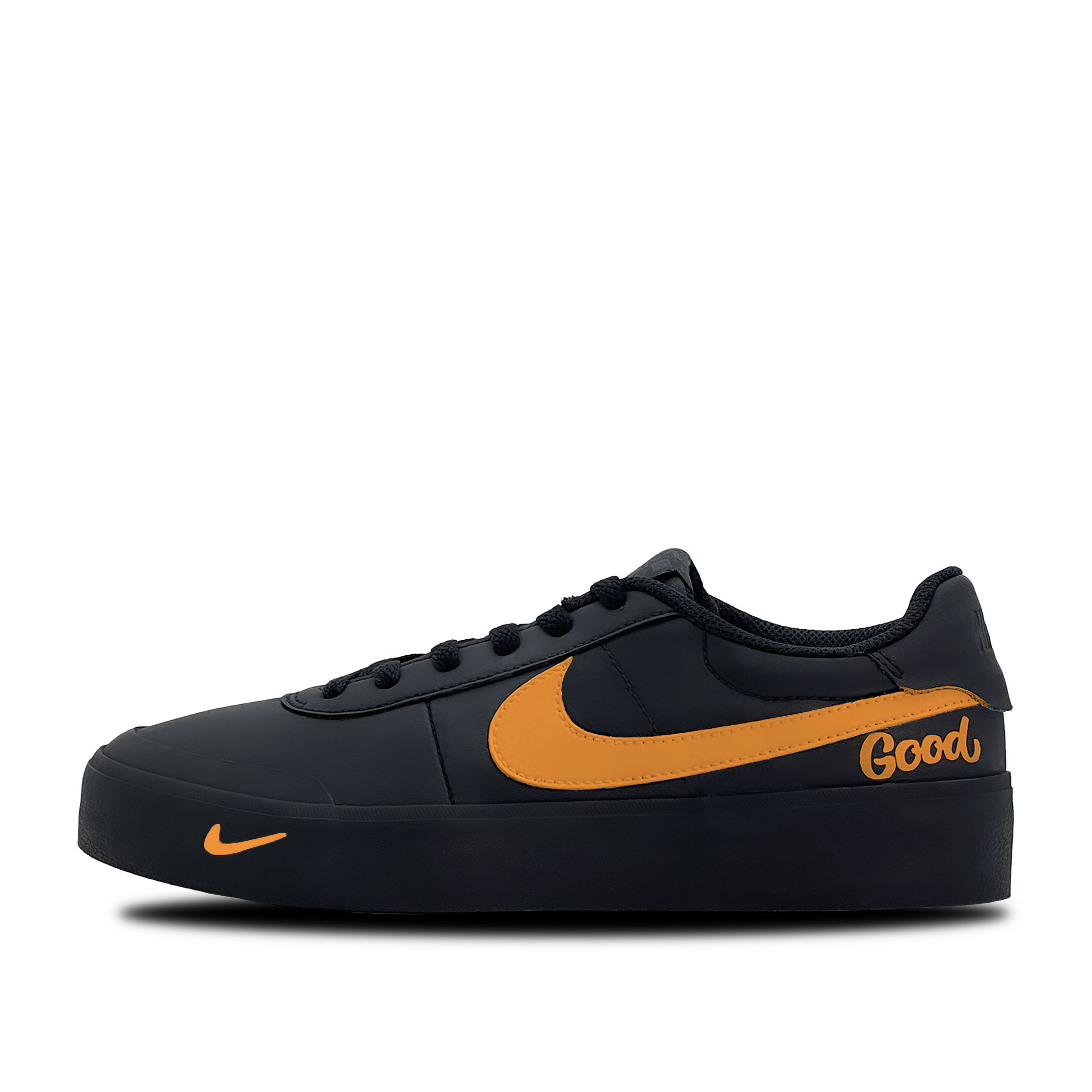 

Nike Кроссовки Court Shot Cool Orange Journal, износостойкие, низкие, для скейтбординга, мужские, черно-оранжевые