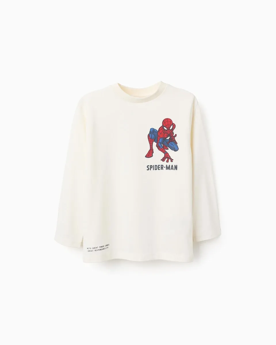 

Детская футболка 100% хлопок с мотивом Человек-паук Zippy, белый