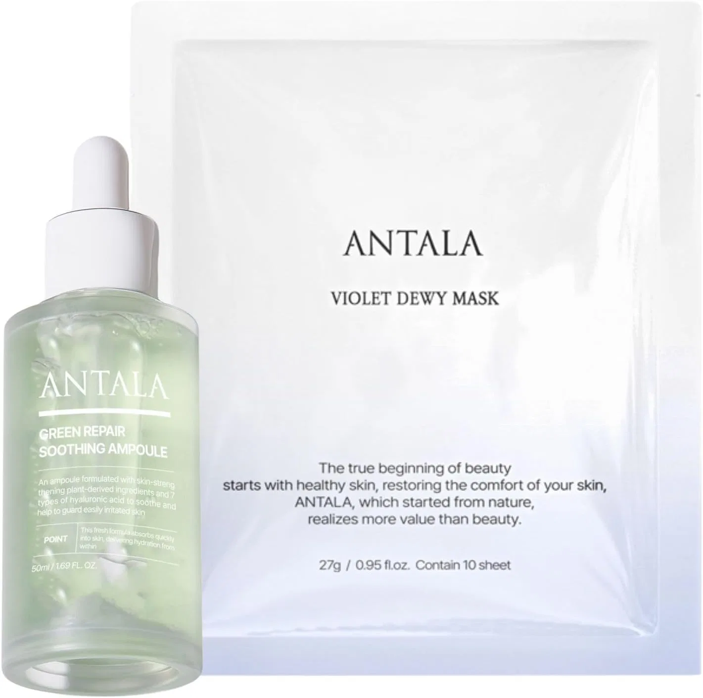 Набор Antala — Масок и сыворотки Antara Violet Concentrated Gloss Skin Mask + Green Repair Smoothing Beauty Serum