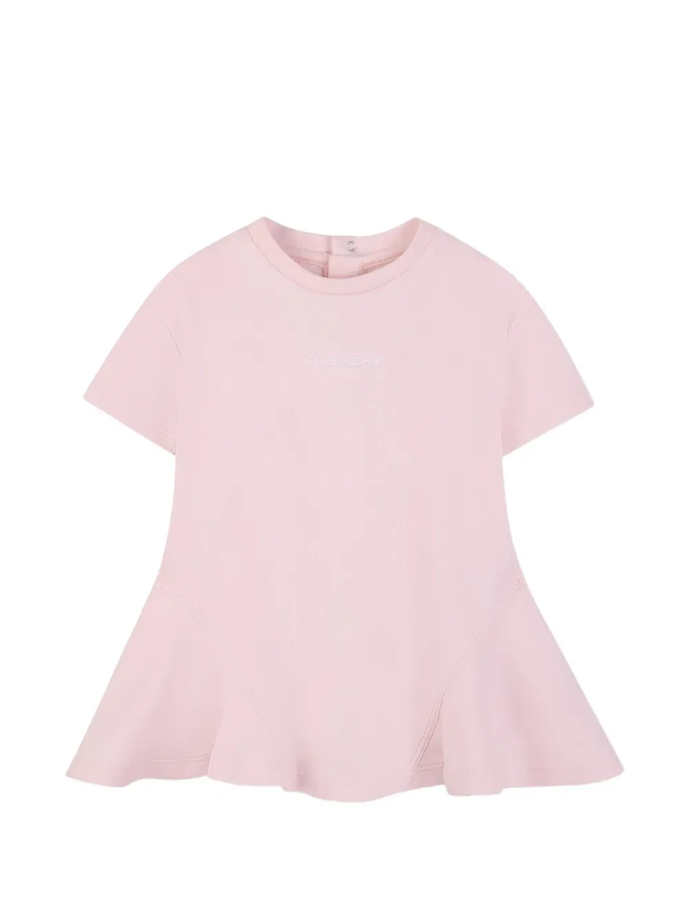 Хлопковое платье с оборками и логотипом Givenchy Kids, розовый
