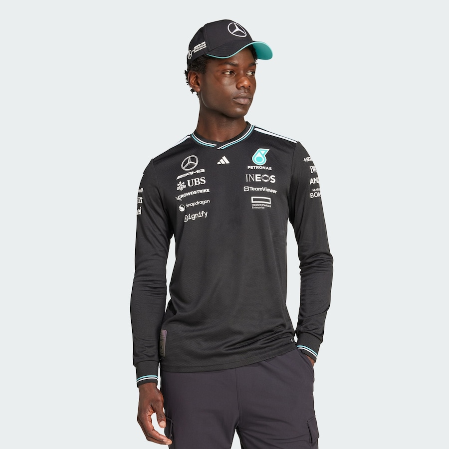 Футболка Performance ADIDAS PERFORMANCE MERCEDES - AMG PETRONAS FORMULA ONE TEAM DRIVER JERSEY AUTHENTIC LONG, черный — фото 2