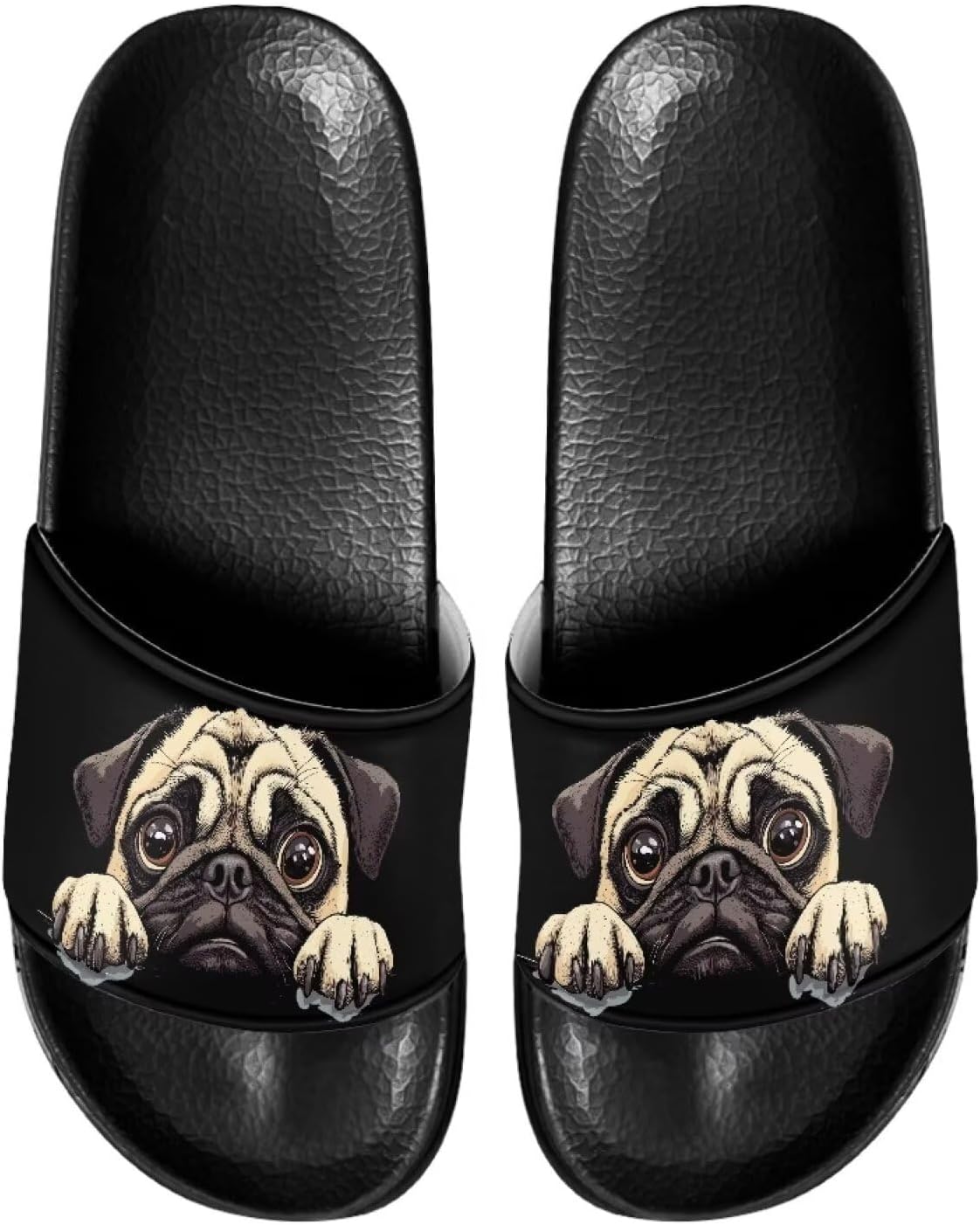 

Шлепанцы для дома и ванной, тапочки на плоской подошве, повседневная обувь для мужчин и женщин Judentidos, Funny Pug