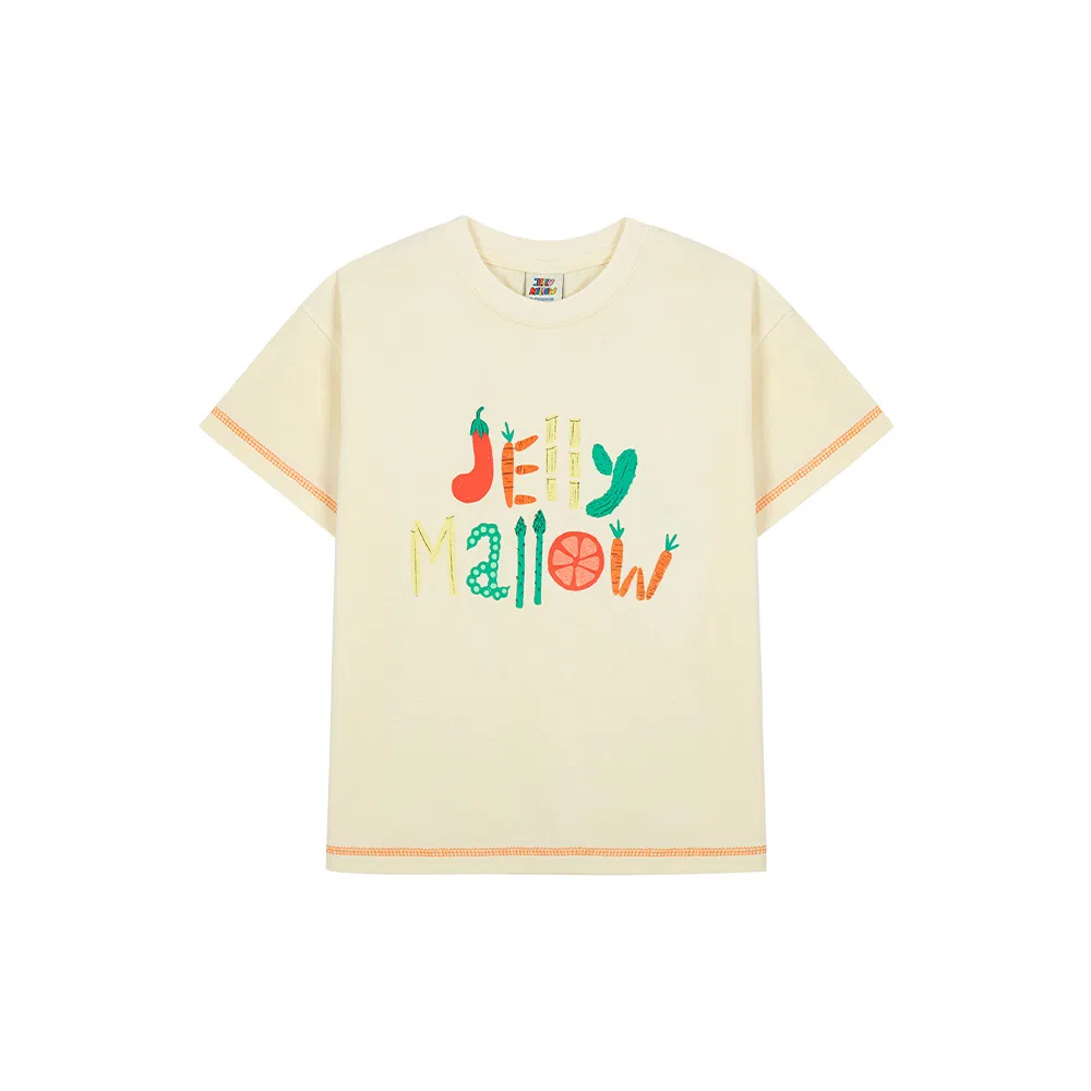 Детская футболка Jelly Mallow Veggie с коротким рукавом, цвета айвори, от Jelly Mallow — фото 2