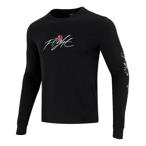 

Толстовка Men's Nike Sleeve Side Flowers Logo Printing Round Neck Long Sleeves Black, черный