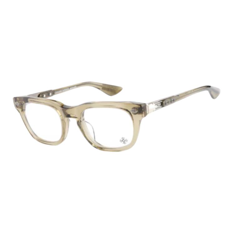 

Chrome Hearts Прямоугольная оправа для очков из серебра 925 пробы, Transparent Olive Green