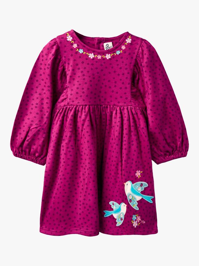 

Детское платье с аппликацией птички JoJo Maman Bébé, Berry