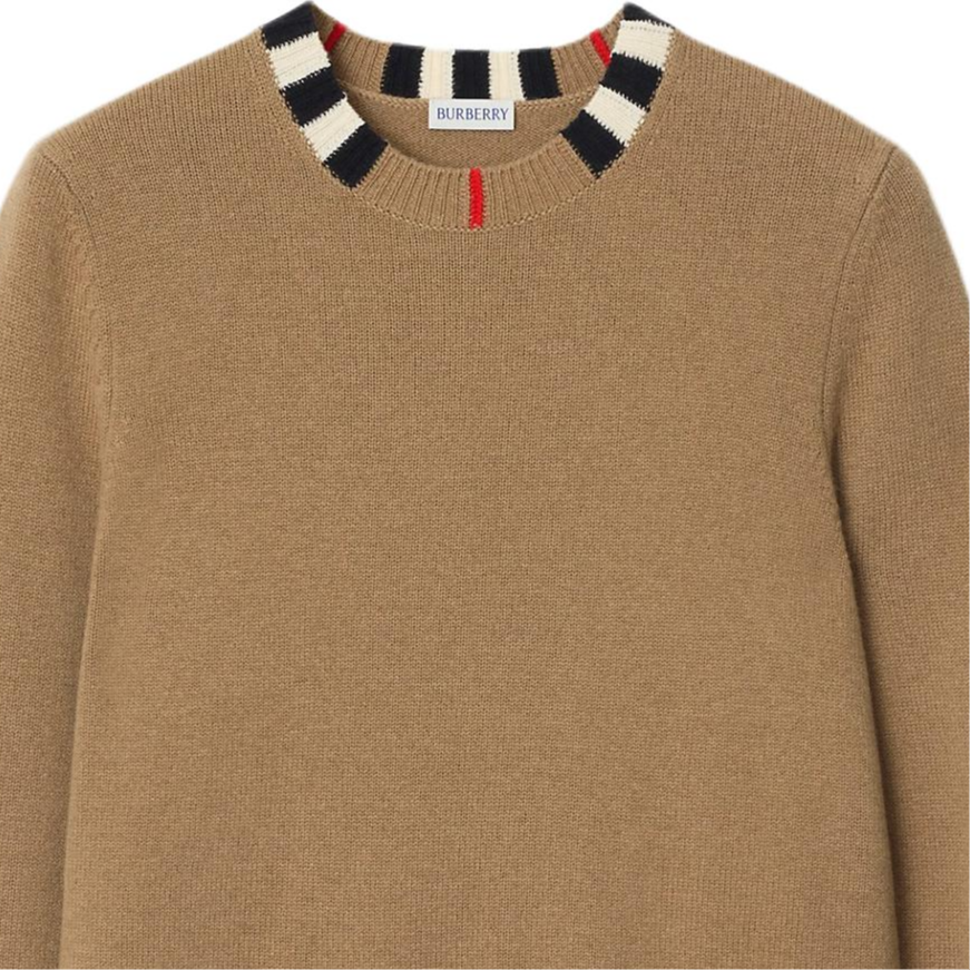 Толстовка Burberry Icon Stripe Trim, хай-стрит стиль, бежевый — фото 3