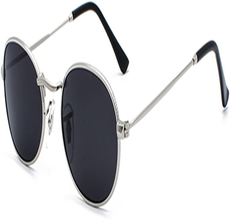 

Овальные мужские солнцезащитные очки в маленькой металлической оправе, черные, красные, розовые, в стиле ретро, ​​женские солнцезащитные очки JWMSXYQR, Silver With Black