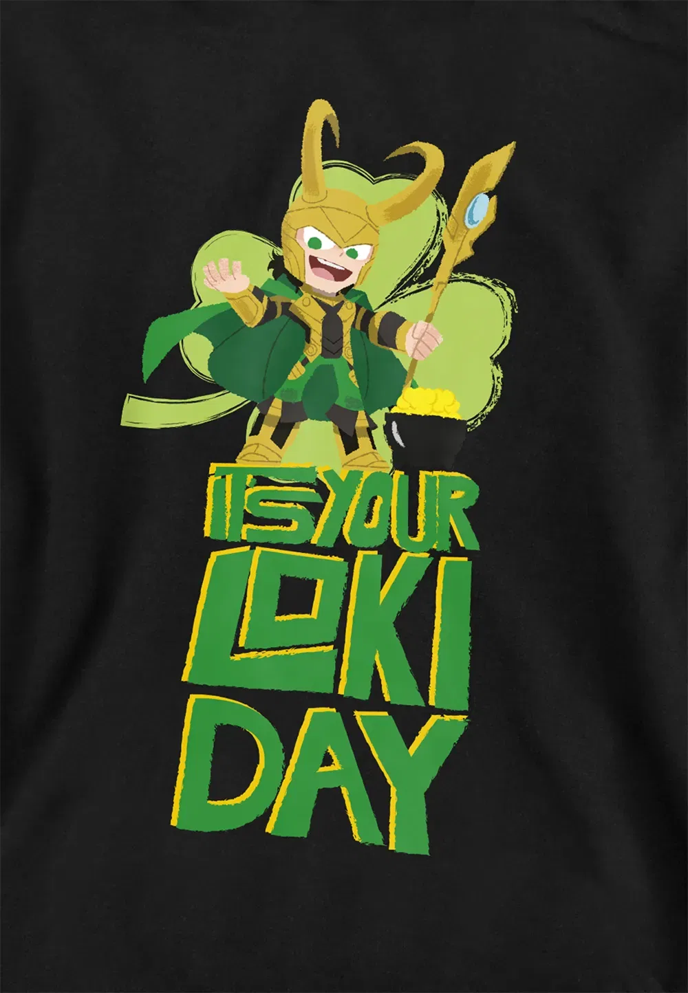 Детский худи Marvel Loki St Patrick's Day, черный — фото 2