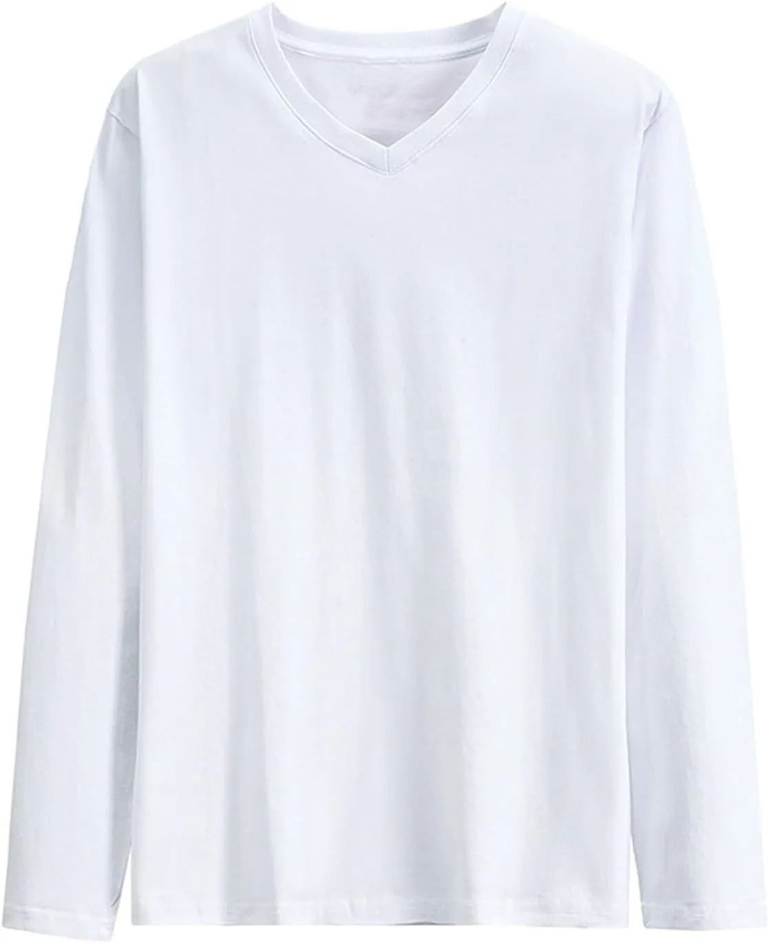 

Футболка мужская V-Neck с длинным рукавом, хлопок, свободный крой