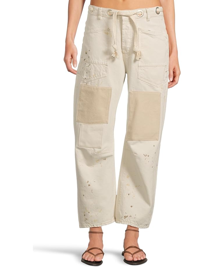 

Брюки Free People Moxie Low Slung Pull-On Barrel, белый
