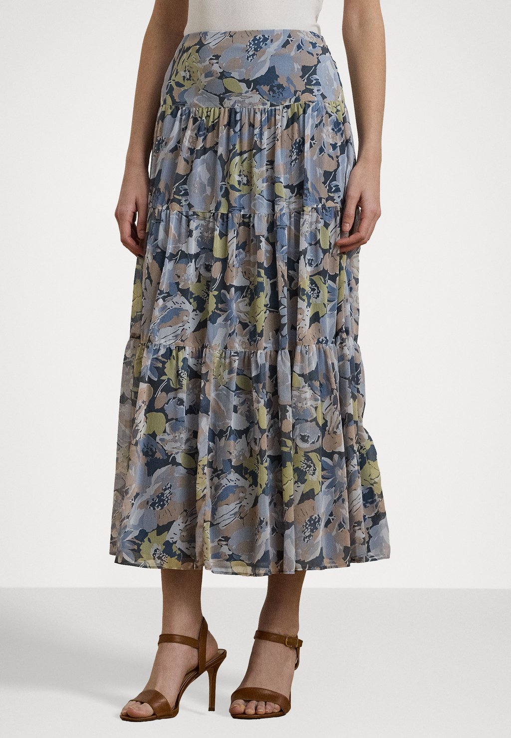 

Юбка А-силуэта FLORAL CRINKLE GEORGETTE TIERED SKIRT Lauren Ralph Lauren, синий