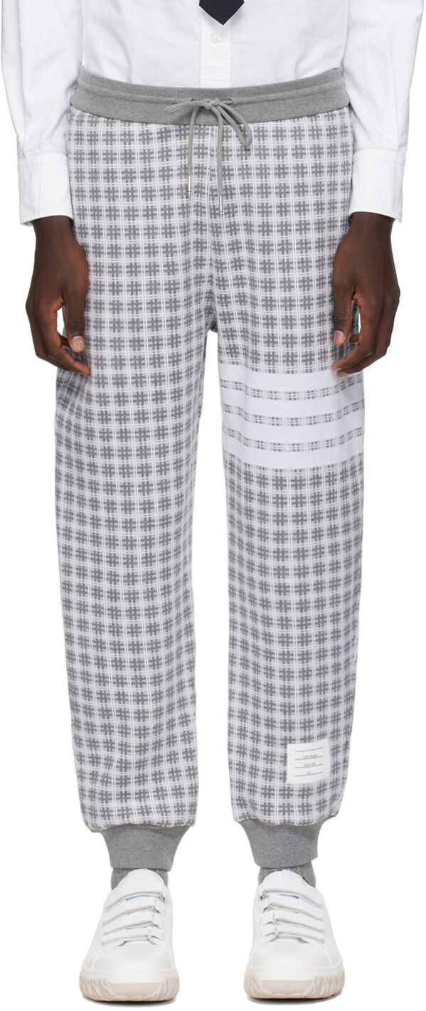 

Серые спортивные штаны в клетку Thom Browne
