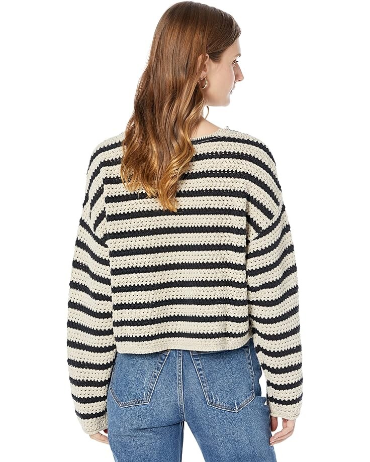 

Свитер Lucky Brand Pointelle Stripe Sweater, цвет Black Peyote Stripe