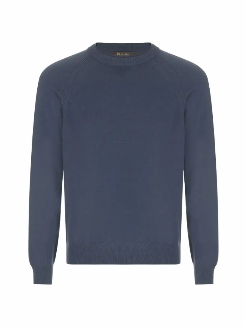 

Джемпер с эффектом многослойности Loro Piana, синий