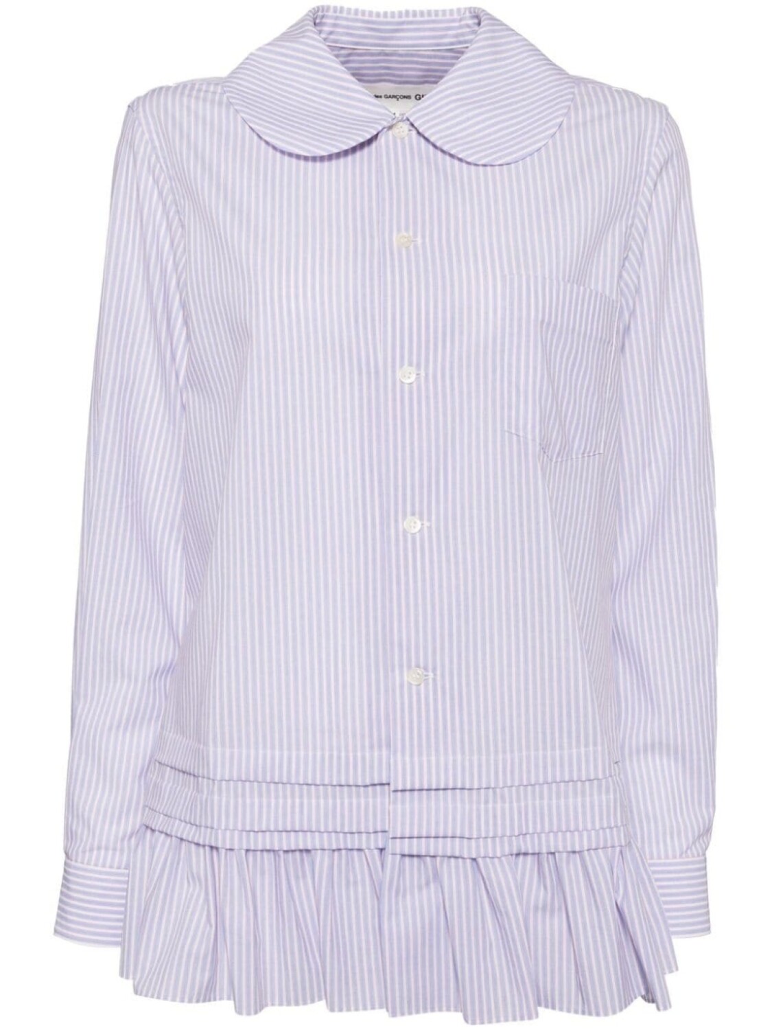 

Comme Des Garçons Girl рубашка в полоску с оборками, синий