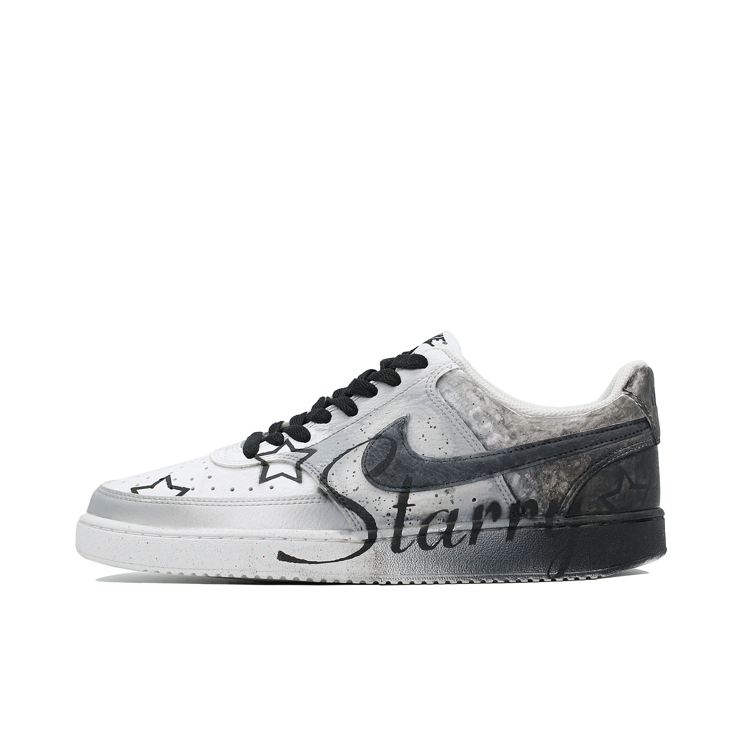 

Nike Court Vision 1 Антискользящие Износостойкие Низкие Кроссовки для Скейтбординга Мужские Серый Черный Белый