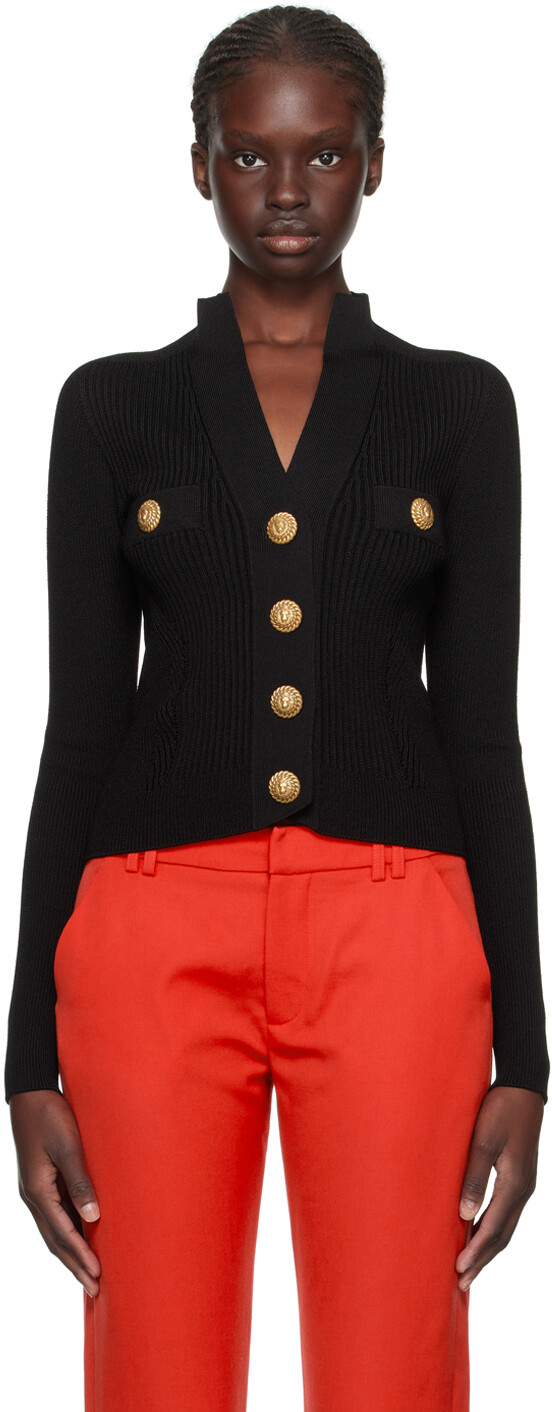 

Черный укороченный кардиган Balmain