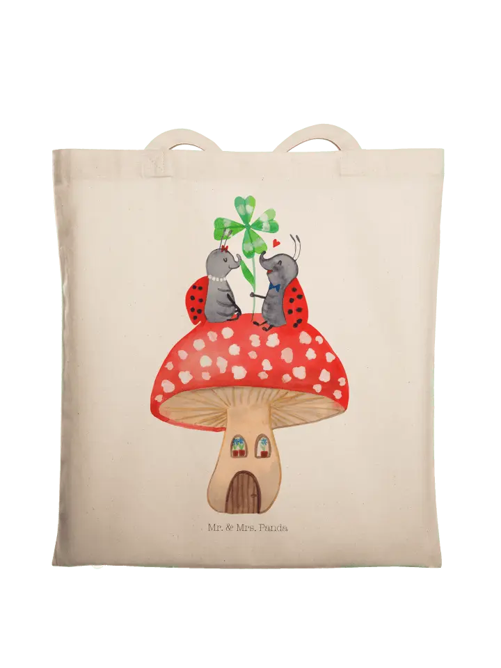 

Сумка для переноски Mr & Mrs Panda Marienkäfer Fliegenpilz ohne Spruch, кремовый