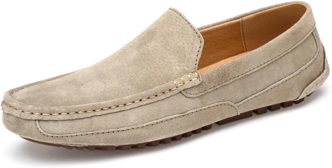 

Мужские ручной работы замшевые лоферы с широким носком и отделкой для вождения, с мягкой подошвой, без шнурков, повседневные и официальные туфли, классические британские мокасины, лодочные туфли KSEDT, хаки