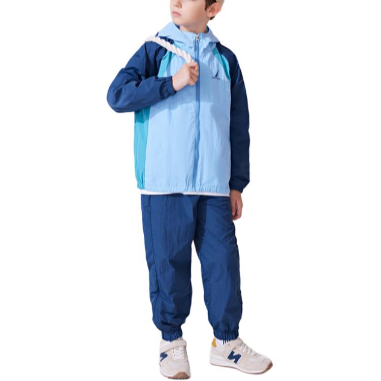 Детская куртка с капюшоном, тонкие NAUTICA, хаки/синий — фото 4