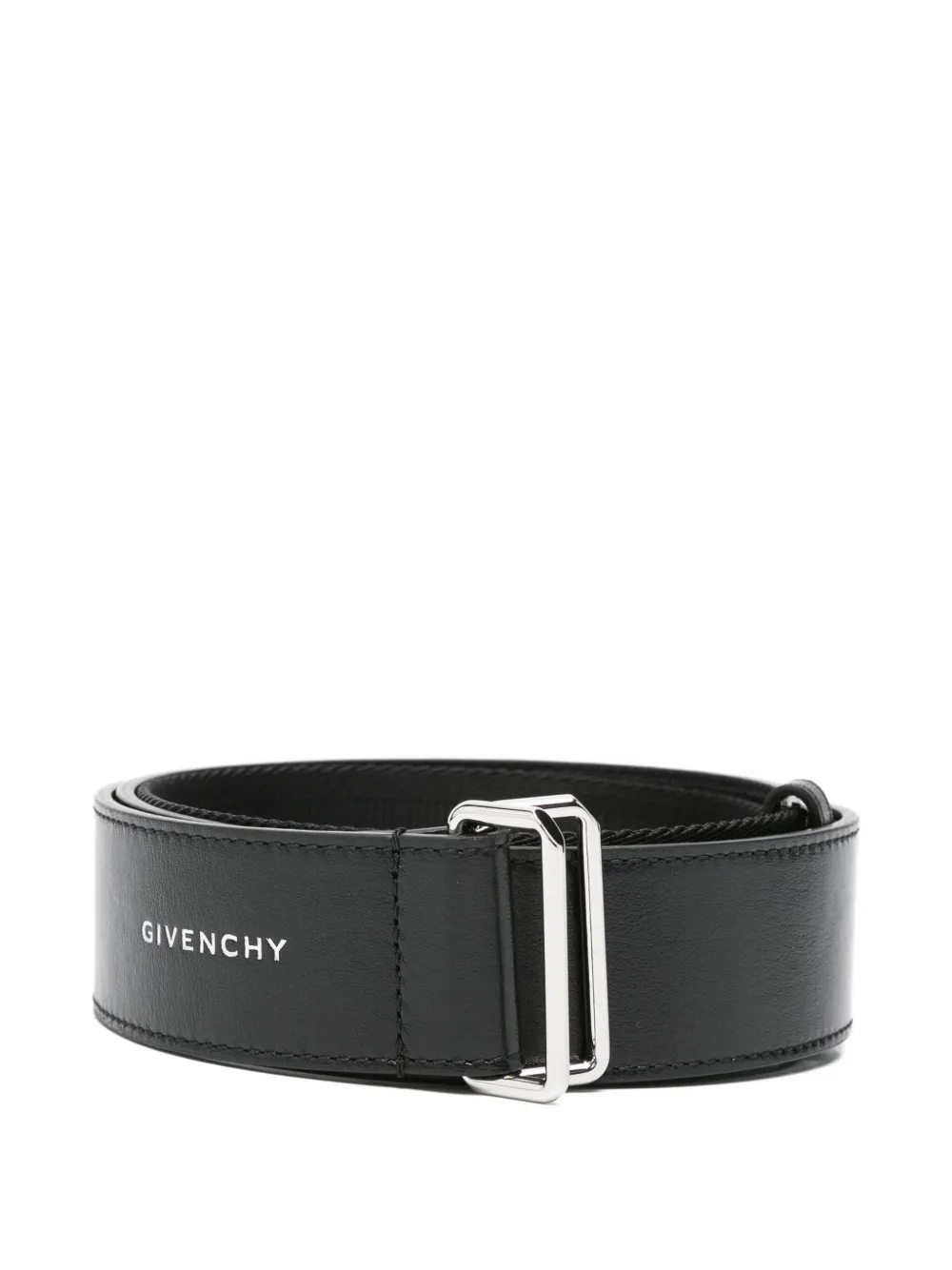 

Кожаный ремень с тисненным логотипом Givenchy, черный