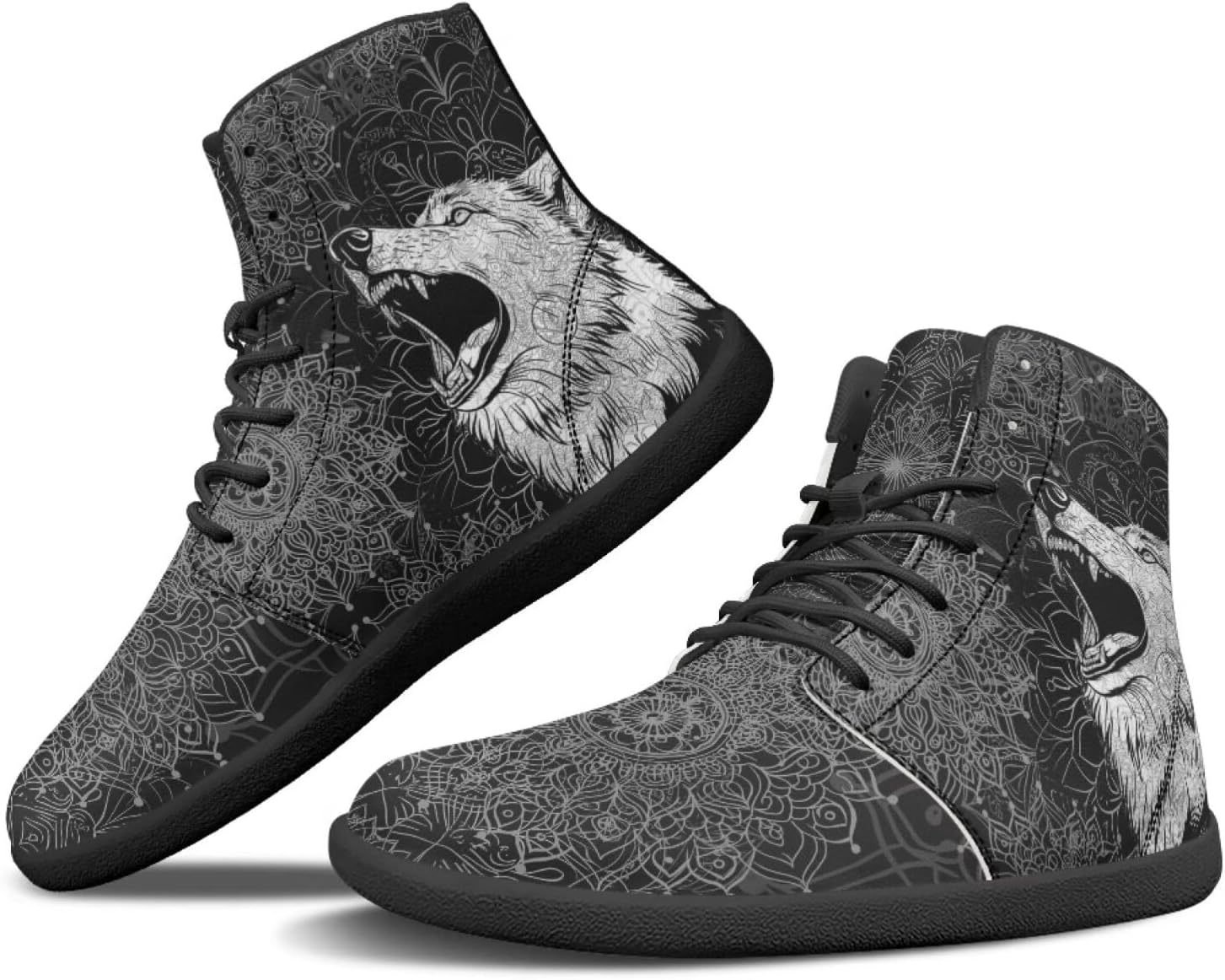 

Мужские и женские босоножки Binienty Wide Box Wolf Высокие минималистичные ботинки на щиколотку с антискользящей подошвой и нулевым перепадом, Cool Wolf