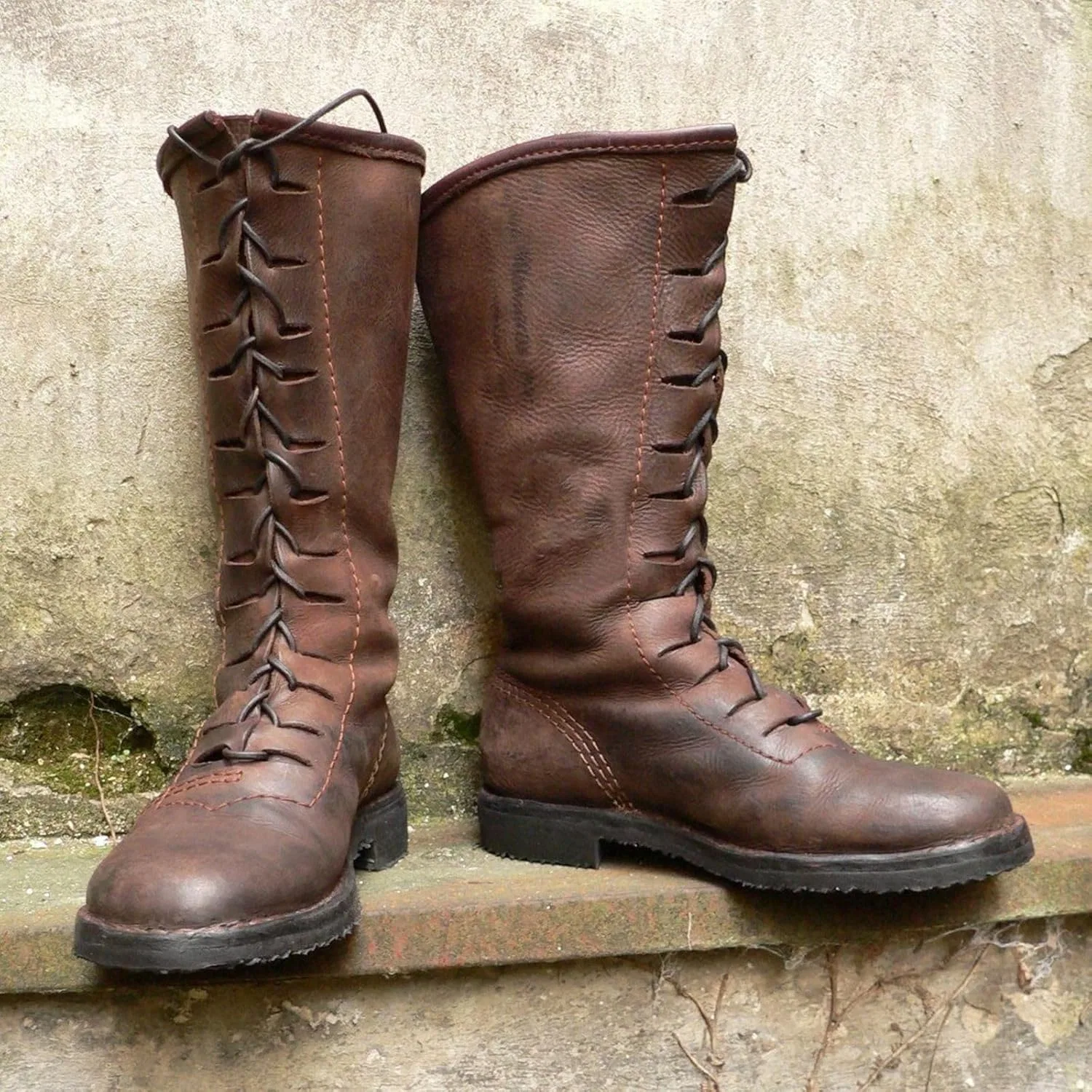 Generisch Westernstiefel Hoch Western Stiefeletten Klassisch Cowboy Stiefel Trachtenschuhe Reitstiefel Ковбойские ботинки Готическая зима, 01 Brown — фото 3