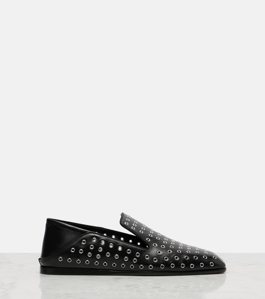 Элиот кожаные слипоны с декоративной отделкой Jimmy Choo, Black/Silver — фото 4