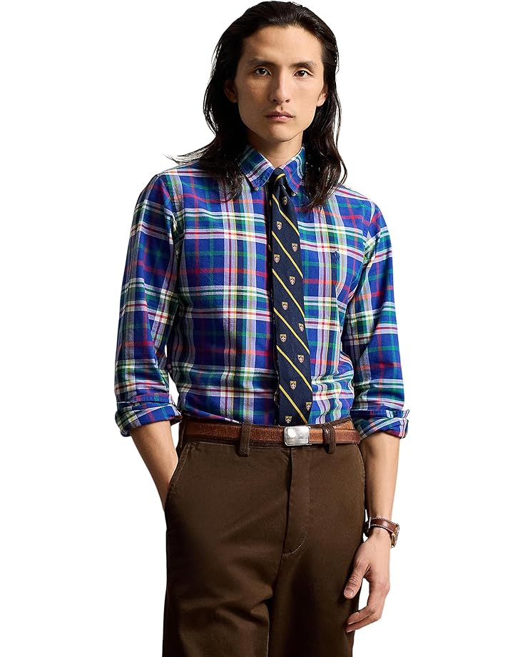 

Поло Polo Ralph Lauren Classic Fit Plaid Oxford Shirt, цвет ROYAL & WHITE MULTI